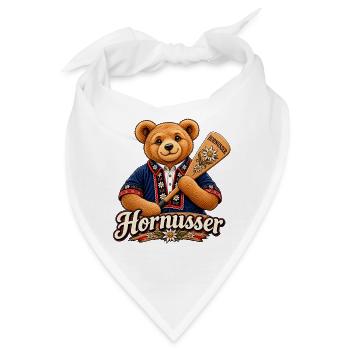 Hornusser Bärenmotiv Shirt - Bandana - Weiß - Vorne