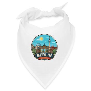 Berlin, Deutschland, Brandenburger Tor Reiseabzeichen - Bandana - Weiß - Vorne