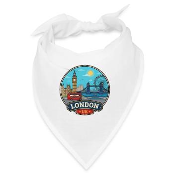 London UK Reiseabzeichen Big Ben Tower Bridge - Bandana - Weiß - Vorne