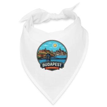 Donauabzeichen des Budapest-Ungarn-Parlaments - Bandana - Weiß - Vorne