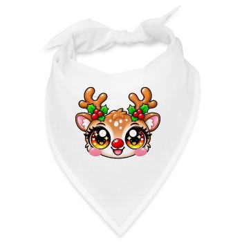 Kawaii-Hirsch leuchtende Stechpalme - Bandana - Weiß - Vorne
