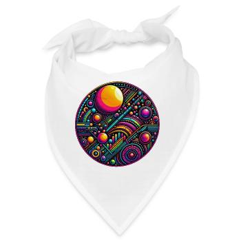 Psy Circle Kosmische Geometrie - Bandana - Weiß - Vorne