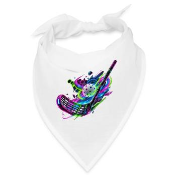 Neonfarbenes Floorball Feuerwerk - Bandana - Weiß - Vorne