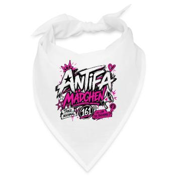 Antifa Mädchen - Bandana - Weiß - Vorne