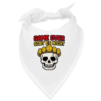 Game Over gibt es nicht – Pixel Totenkopf Shirt - Bandana - Weiß - Vorne