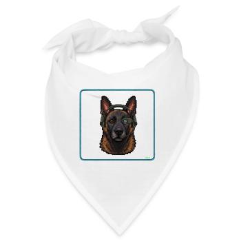 Malinois Ripley Dog 16-Bit - Bandana - Weiß - Vorne