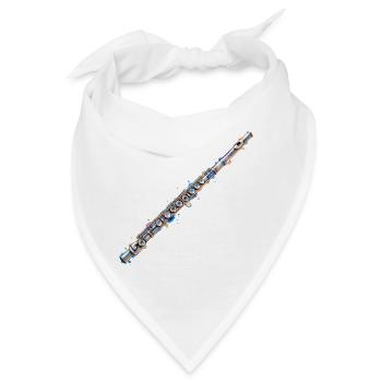 Steampunk Flöte Metallkunst - Bandana - Weiß - Vorne