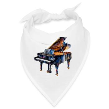 Wasserfarben Piano Impression - Bandana - Weiß - Vorne