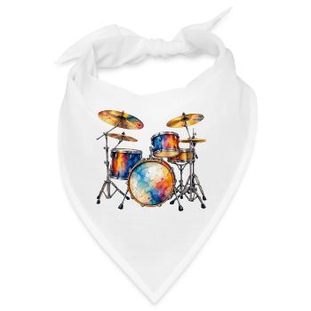 Farbexplosion Schlagzeug-Set - Bandana - Weiß - Vorne