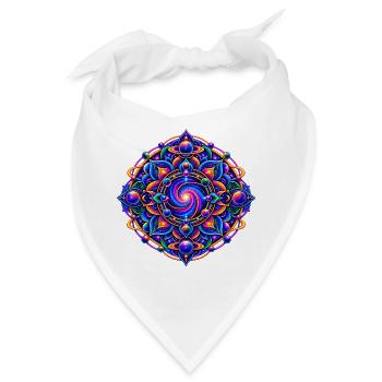 Kosmischer Lotus Wirbel - Bandana - Weiß - Vorne