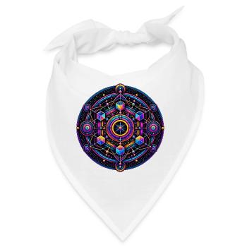 Psy Circle Kosmische Geometrie - Bandana - Weiß - Vorne