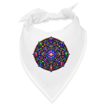 Kosmische Blume Mandala - Bandana - Weiß - Vorne