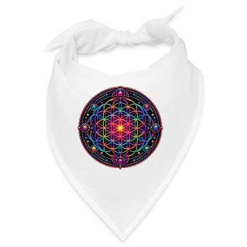 Psy Circle Neon Mandala - Bandana - Weiß - Vorne