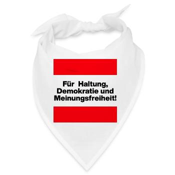 FÜR HALTUNG, DEMOKRATIE UND MEINUNGSFREIHEIT! - Bandana - Weiß - Vorne