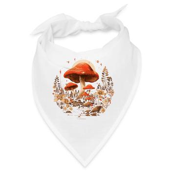 Magische Pilze Waldweg Cottagecore Natur - Bandana - Weiß - Vorne
