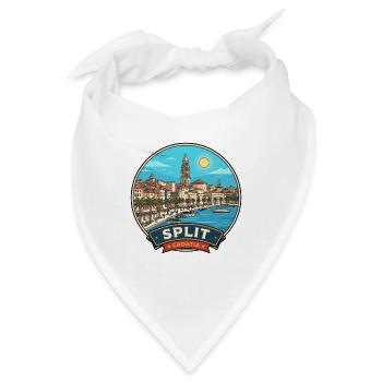 Split Kroatien Diokletians Palast Reiseabzeichen - Bandana - Weiß - Vorne