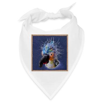 Krallo Kreisch™ Kultvogel Pop-Out Lederoptik blau - Bandana - Weiß - Vorne