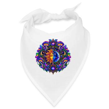 Sonne Mond Mandala - Bandana - Weiß - Vorne