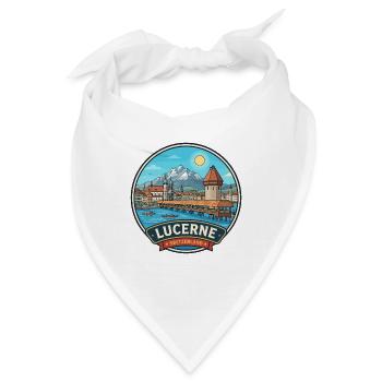 Luzerner Schweiz Kapelle Brücke Pilatus - Bandana - Weiß - Vorne