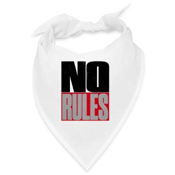 NO RULES – Brutalistischer Statement Schriftzug - Bandana - Weiß - Vorne