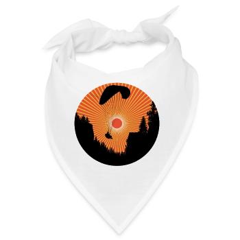 Gleitschirm im Sonnenuntergang - Bandana - Weiß - Vorne