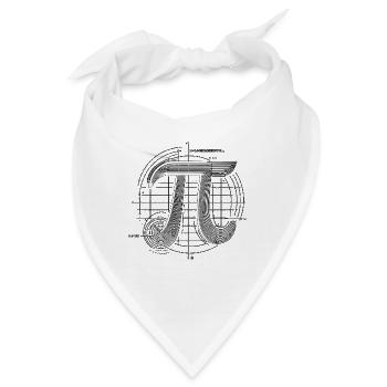 Pi Symbol – Mathematisches Blueprint Design - Bandana - Weiß - Vorne