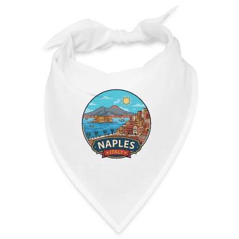 Neapel, Italien, Vesuv-Bucht Reiseabzeichen - Bandana - Weiß - Vorne