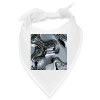 Abstraktes flüssiges Chrom - Bandana - Weiß - Vorne