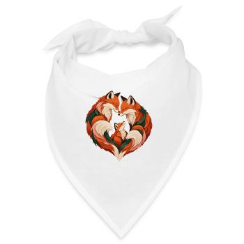 Fuchsfamilienherz - Bandana - Weiß - Vorne