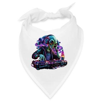 Kosmischer Alien DJ - Bandana - Weiß - Vorne