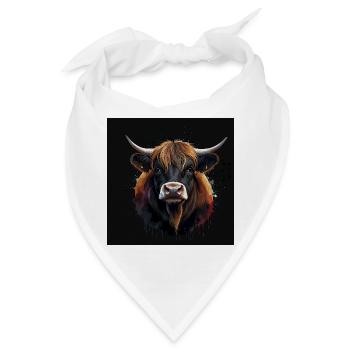 Highland Cattle - Bandana - Weiß - Vorne