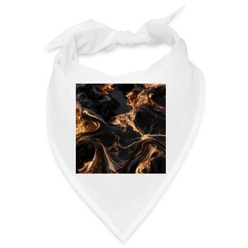 Schwarzer Marmor und flüssiges Gold - Bandana - Weiß - Vorne