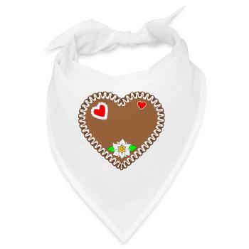 Lebkuchenherz - Bandana - Weiß - Vorne