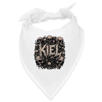 Kiel Death Metal Schädel - Bandana - Weiß - Vorne