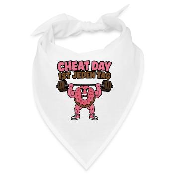 Cheat Day ist jeden Tag Donut Fitness Design - Bandana - Weiß - Vorne