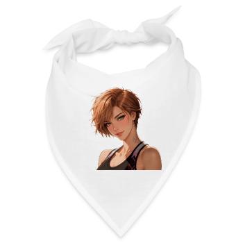 Girl Manga Fitness-Ästhetik - Bandana - Weiß - Vorne