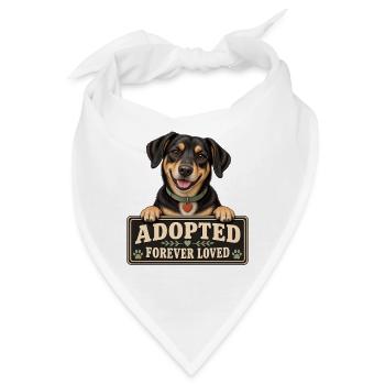 Schwarzbrauner Hund Adoption – Forever Loved - Bandana - Weiß - Vorne