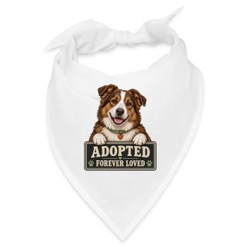 Braunweißer Hund Adoption – Forever Loved - Bandana - Weiß - Vorne