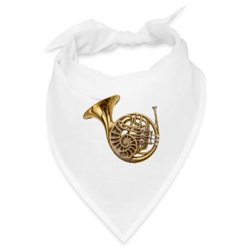 Fossiles Waldhorn - Bandana - Weiß - Vorne