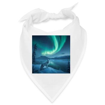 Polarfuchs — Nordlichter - Bandana - Weiß - Vorne
