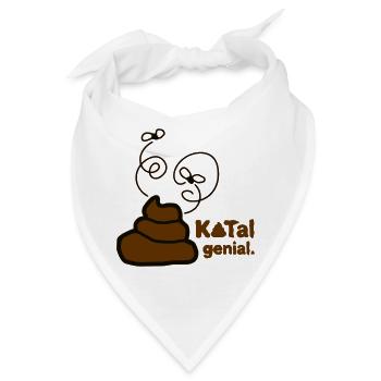 Kotal genial Kacke Kot Scheisse Haufen WC Hunde  - Bandana - Weiß - Vorne