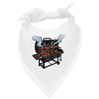 Grillabend Würstchen Parade - Bandana - Weiß - Vorne