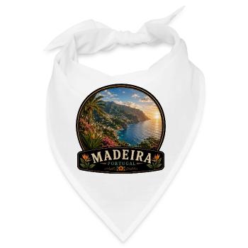 Madeira Portugal Atlantik Insel Urlaub Vintage - Bandana - Weiß - Vorne