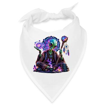 Kosmisches Alien-Orakel – Mystisches Alien Design - Bandana - Weiß - Vorne