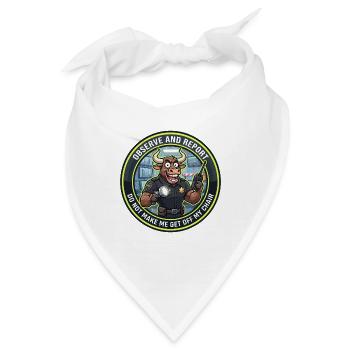 Lustiger Sicherheitsmann Stierbeobachtungs- und Berichtsabzeichen - Bandana - Weiß - Vorne