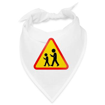 Warnschild – Smartphone-Nutzer - Bandana - Weiß - Vorne