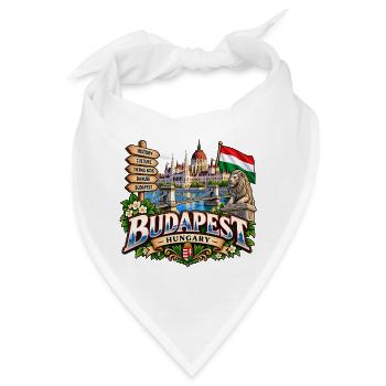 Budapest – Donau, Parlament & Ungarn - Bandana - Weiß - Vorne