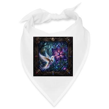 Verzauberter Steampunk-Kolibri - Bandana - Weiß - Vorne