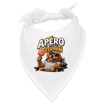 Apero ist auch ein Termin - Bandana - Weiß - Vorne