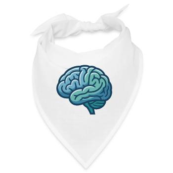 Stilisierte Illustration eines menschlichen Gehirns - Bandana - Weiß - Vorne